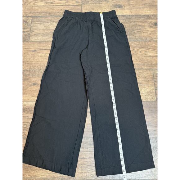 Marine Layer The Tencel Allison Pull On Wide Leg Trouser Pant Black Sz XS - Picture 8 of 9